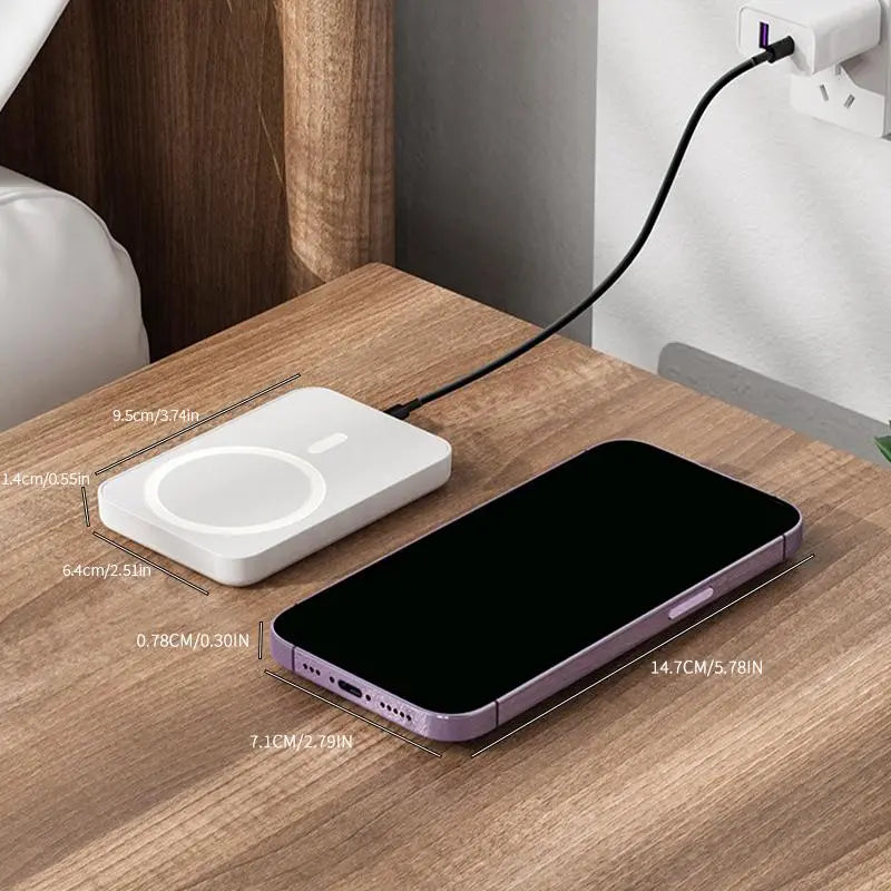 5000Mah Magnetic Power Bank for Iphone 12β17 Series, Works Best with Magsafe Case or No Case, Portable Wireless Charger